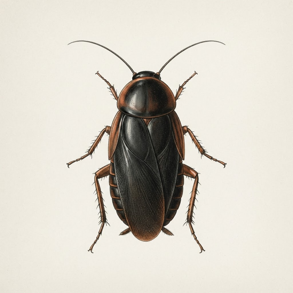 Blatte orientale (Blatta orientalis) vue de dessus